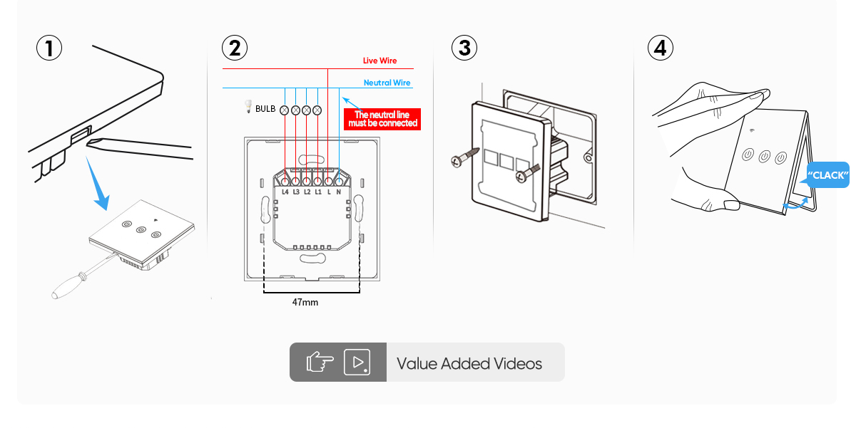 EU/UK Zigbee Light Switch With N Wire Mday